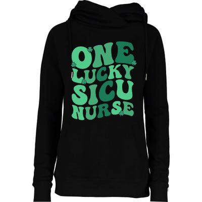 Lucky SICU Nurse St. Patrick's Day Surgical ICU Nursing Womens Funnel Neck Pullover Hood