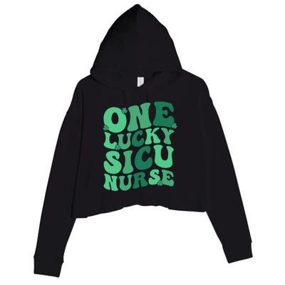 Lucky SICU Nurse St. Patrick's Day Surgical ICU Nursing Crop Fleece Hoodie