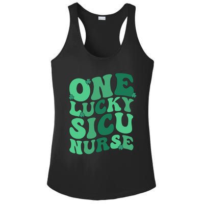 Lucky SICU Nurse St. Patrick's Day Surgical ICU Nursing Ladies PosiCharge Competitor Racerback Tank