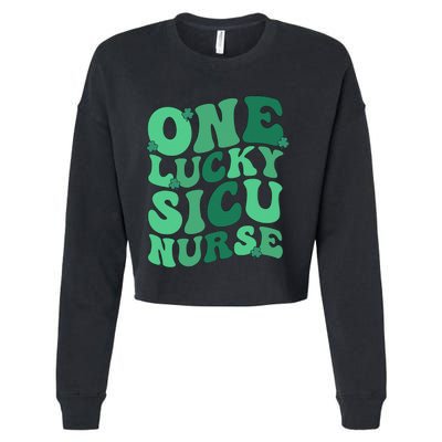 Lucky SICU Nurse St. Patrick's Day Surgical ICU Nursing Cropped Pullover Crew