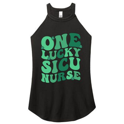 Lucky SICU Nurse St. Patrick's Day Surgical ICU Nursing Women's Perfect Tri Rocker Tank