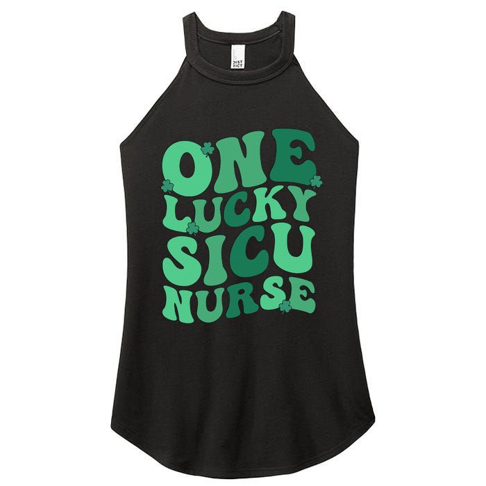 Lucky SICU Nurse St. Patrick's Day Surgical ICU Nursing Women's Perfect Tri Rocker Tank