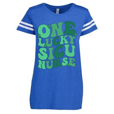 Lucky SICU Nurse St. Patrick's Day Surgical ICU Nursing Enza Ladies Jersey Football T-Shirt