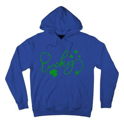 Lucky Stethoscope Nurse Lover Shamrock Irish Patrick's Day Funny Gift Tall Hoodie