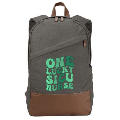 Lucky Sicu Nurse St Patrick's Day Surgical Icu Nursing Gift Cotton Canvas Backpack