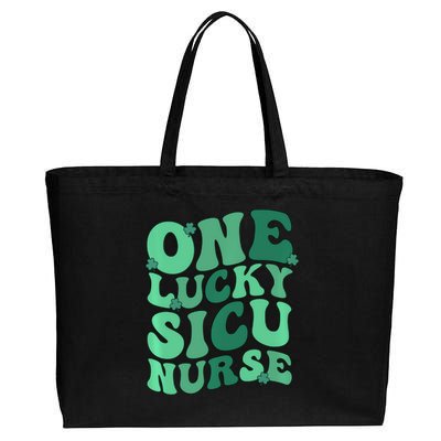 Lucky Sicu Nurse St Patrick's Day Surgical Icu Nursing Gift Cotton Canvas Jumbo Tote