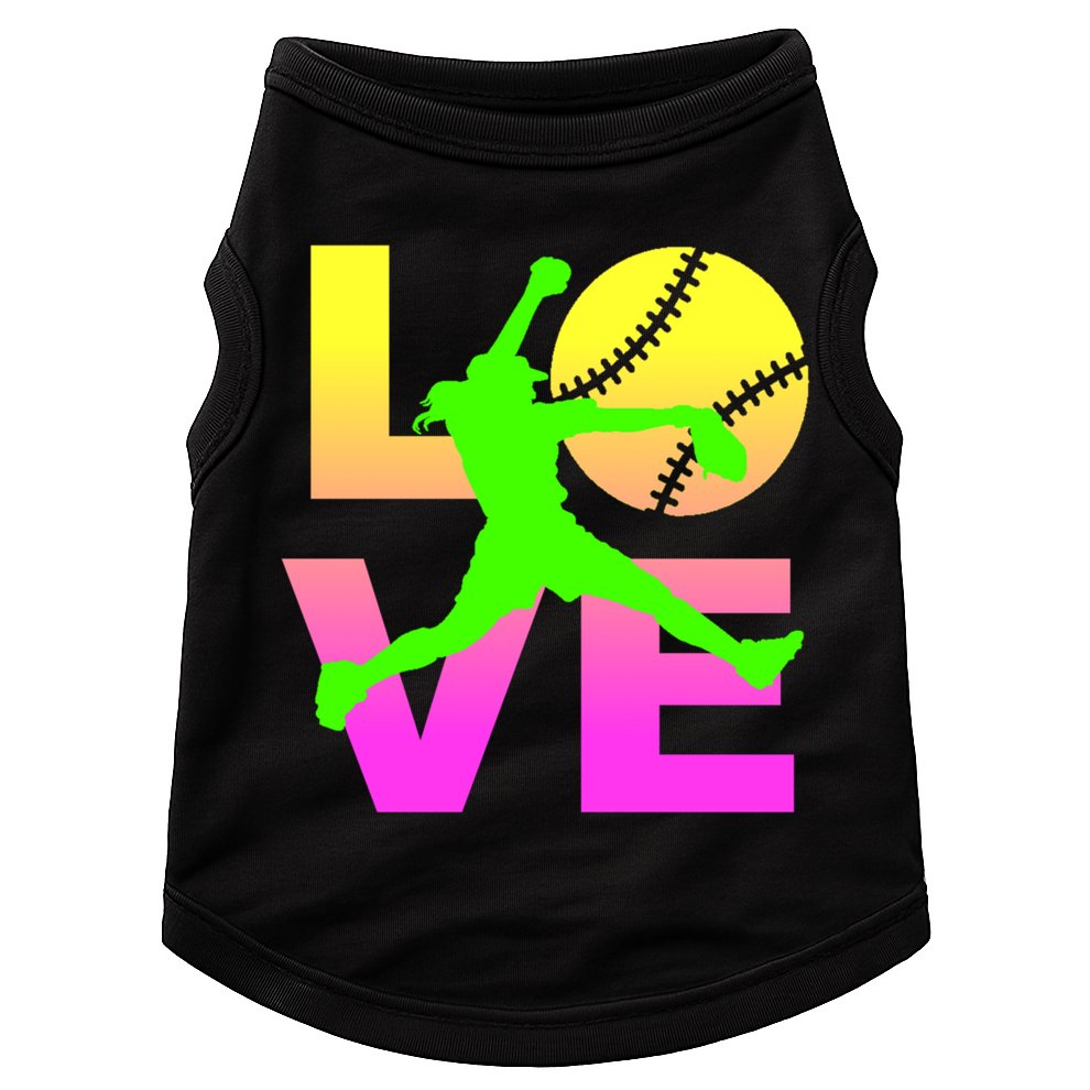 Love Softball N Gift Doggie Tank