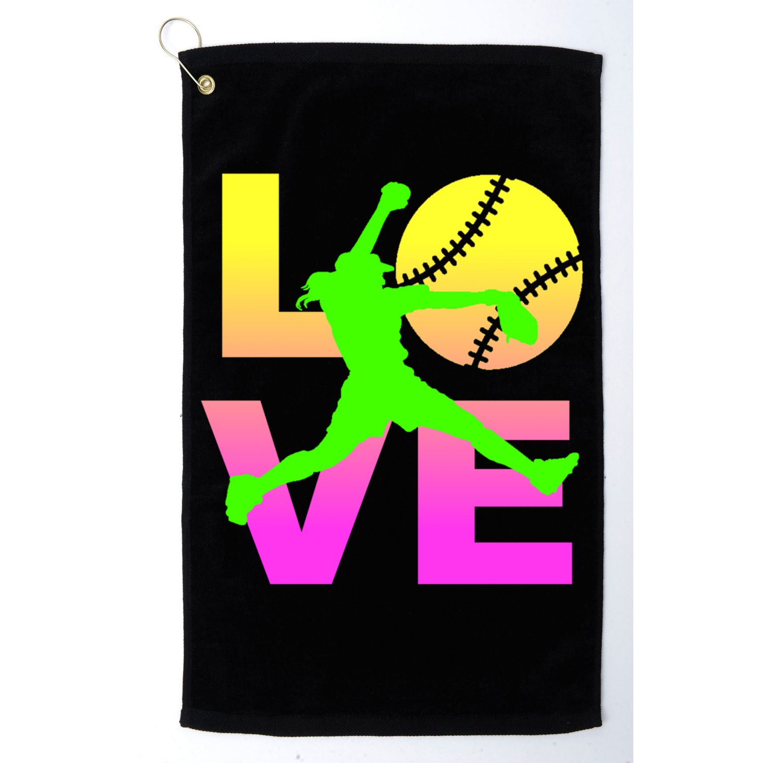 Love Softball N Gift Golf Towel