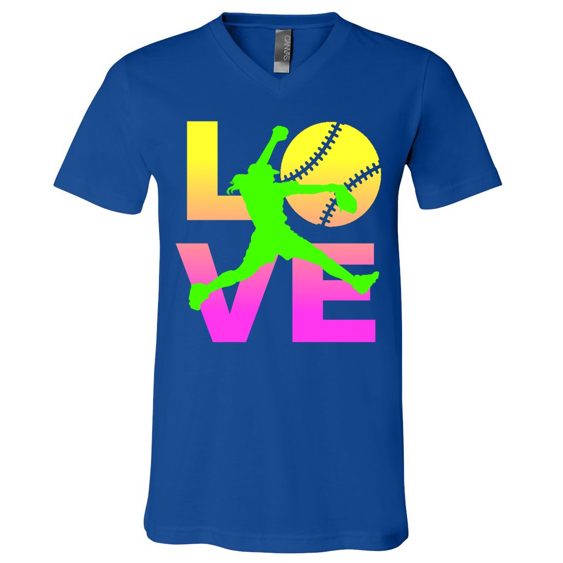 Love Softball N Gift V-Neck T-Shirt