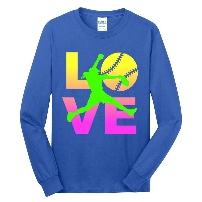 Love Softball N Gift Tall Long Sleeve T-Shirt