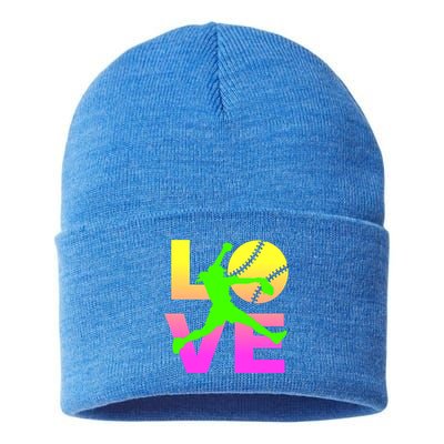 Love Softball N Gift Sustainable Knit Beanie