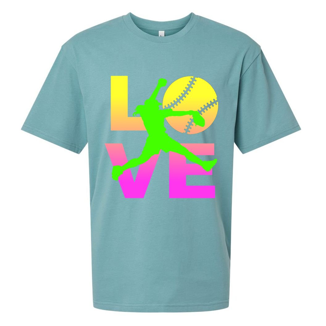 Love Softball N Gift Sueded Cloud Jersey T-Shirt