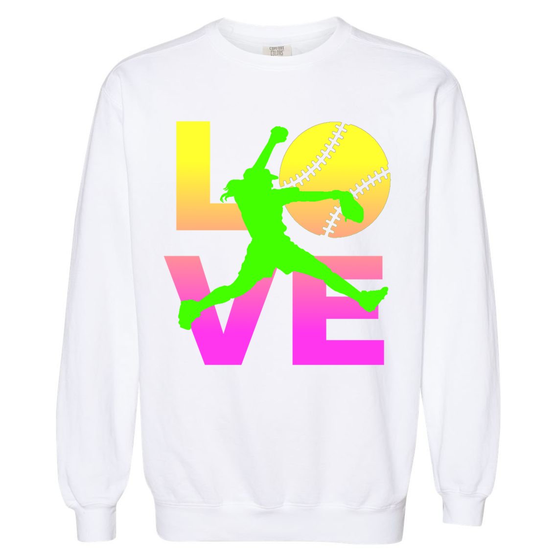 Love Softball N Gift Garment-Dyed Sweatshirt
