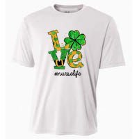 LOVE Shamrock Nurse Life Funny St Patrick's Day Cooling Performance Crew T-Shirt