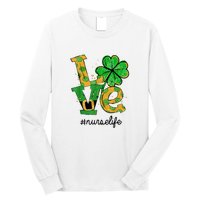 LOVE Shamrock Nurse Life Funny St Patrick's Day Long Sleeve Shirt