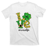 LOVE Shamrock Nurse Life Funny St Patrick's Day T-Shirt