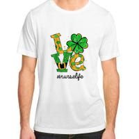 LOVE Shamrock Nurse Life Funny St Patrick's Day Adult ChromaSoft Performance T-Shirt