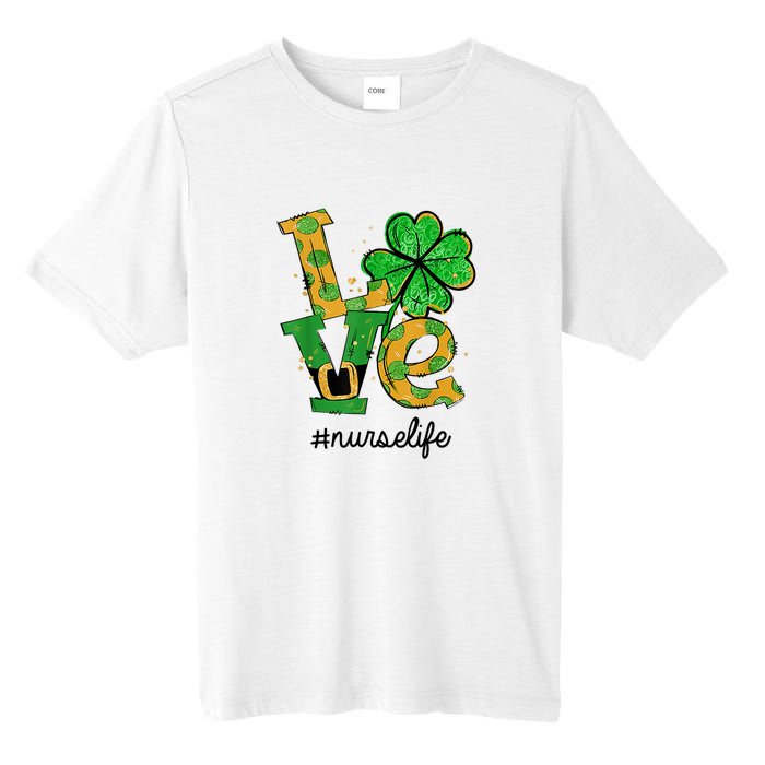 LOVE Shamrock Nurse Life Funny St Patrick's Day Tall Fusion ChromaSoft Performance T-Shirt