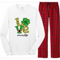 LOVE Shamrock Nurse Life Funny St Patrick's Day Long Sleeve Pajama Set