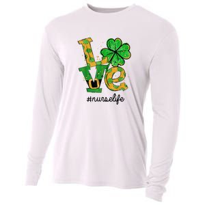 LOVE Shamrock Nurse Life Funny St Patrick's Day Cooling Performance Long Sleeve Crew