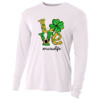 LOVE Shamrock Nurse Life Funny St Patrick's Day Cooling Performance Long Sleeve Crew