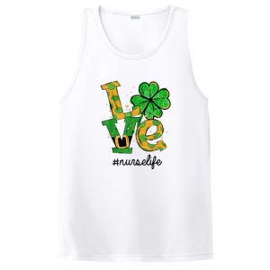 LOVE Shamrock Nurse Life Funny St Patrick's Day PosiCharge Competitor Tank