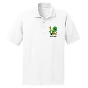 LOVE Shamrock Nurse Life Funny St Patrick's Day PosiCharge RacerMesh Polo