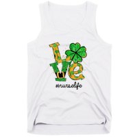 LOVE Shamrock Nurse Life Funny St Patrick's Day Tank Top