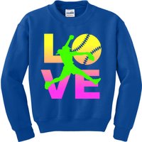 Love Softball N Great Gift Kids Sweatshirt