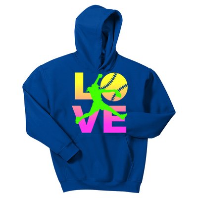 Love Softball N Great Gift Kids Hoodie