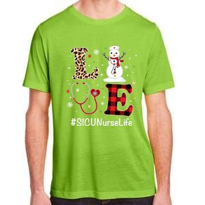 Love Sicu Nurse Life Snow Christmas Nurse Xmas Pajamas Gift Adult ChromaSoft Performance T-Shirt