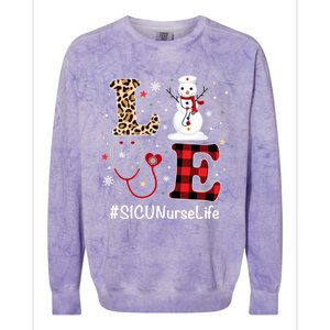 Love Sicu Nurse Life Snow Christmas Nurse Xmas Pajamas Gift Colorblast Crewneck Sweatshirt