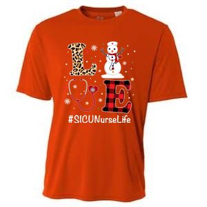 Love Sicu Nurse Life Snow Christmas Nurse Xmas Pajamas Gift Cooling Performance Crew T-Shirt