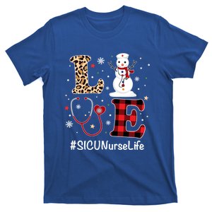 Love Sicu Nurse Life Snow Christmas Nurse Xmas Pajamas Gift T-Shirt