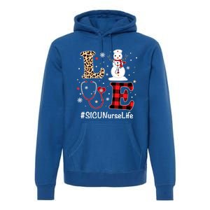 Love Sicu Nurse Life Snow Christmas Nurse Xmas Pajamas Gift Premium Hoodie