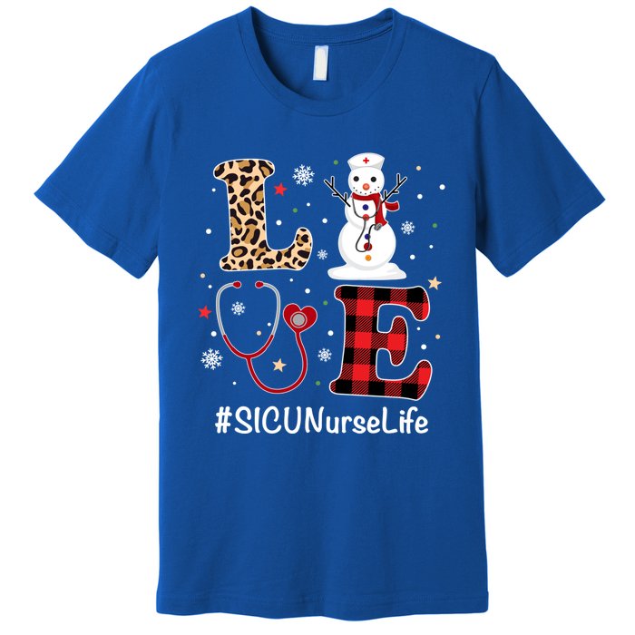 Love Sicu Nurse Life Snow Christmas Nurse Xmas Pajamas Gift Premium T-Shirt