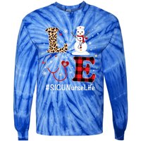 Love Sicu Nurse Life Snow Christmas Nurse Xmas Pajamas Gift Tie-Dye Long Sleeve Shirt