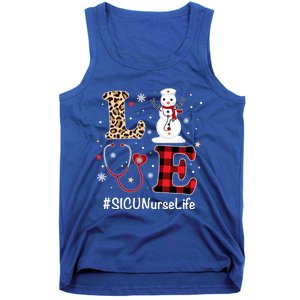 Love Sicu Nurse Life Snow Christmas Nurse Xmas Pajamas Gift Tank Top