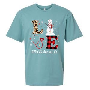 Love Sicu Nurse Life Snow Christmas Nurse Xmas Pajamas Gift Sueded Cloud Jersey T-Shirt