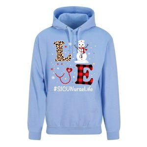 Love Sicu Nurse Life Snow Christmas Nurse Xmas Pajamas Gift Unisex Surf Hoodie