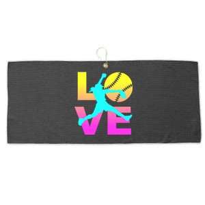 Love Softball N Gift Large Microfiber Waffle Golf Towel