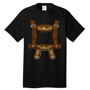 Lederhosen Suspenders Oktoberfest Costume Bavarian Beer Tall T-Shirt