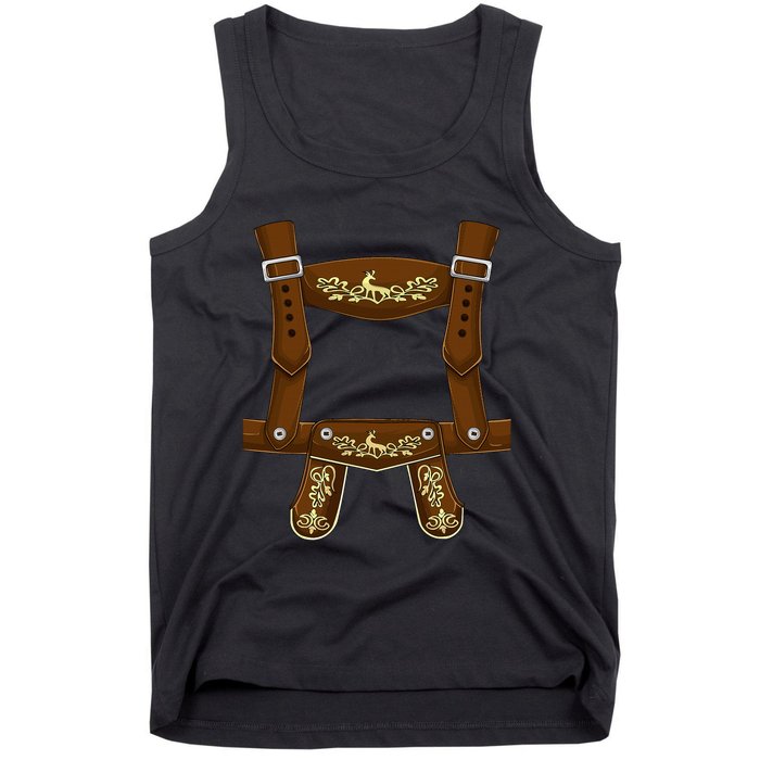 Lederhosen Suspenders Oktoberfest Costume Bavarian Beer Tank Top