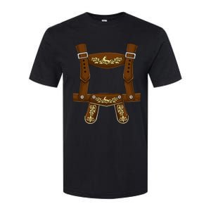 Lederhosen Suspenders Oktoberfest Costume Bavarian Beer Softstyle CVC T-Shirt