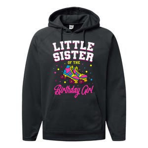 Little Sister of the Birthday Roller Skating Party Performance Fleece Hoodie