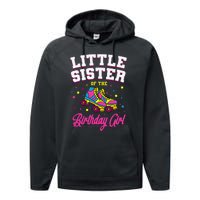 Little Sister of the Birthday Roller Skating Party Performance Fleece Hoodie