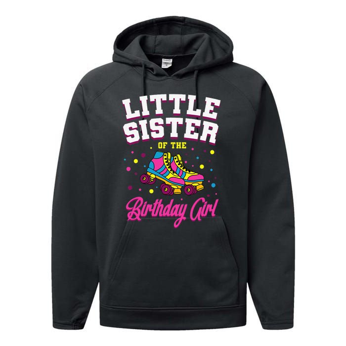 Little Sister of the Birthday Roller Skating Party Performance Fleece Hoodie