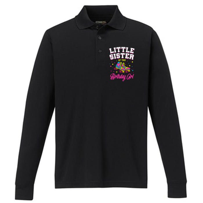 Little Sister of the Birthday Roller Skating Party Performance Long Sleeve Polo