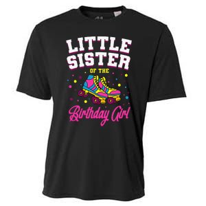 Little Sister of the Birthday Roller Skating Party Cooling Performance Crew T-Shirt