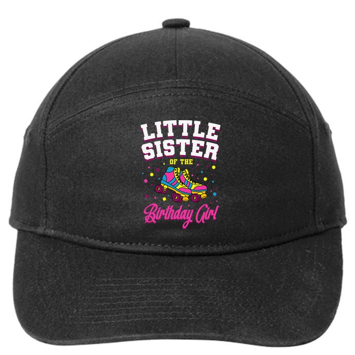 Little Sister of the Birthday Roller Skating Party 7-Panel Snapback Hat